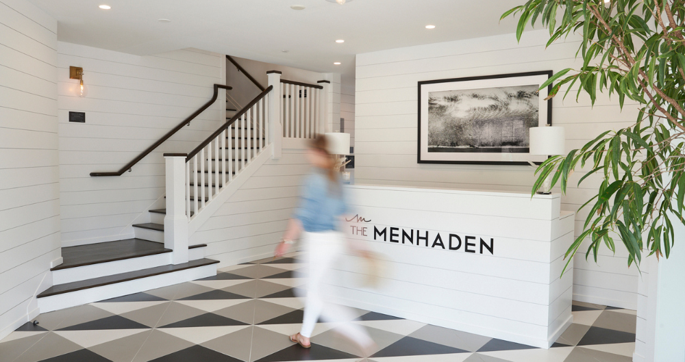 Front desk area at the Menhaden