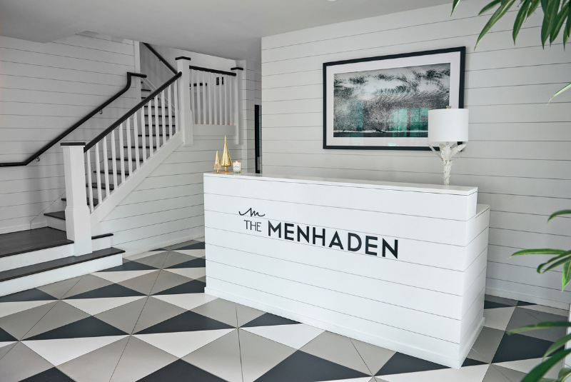 Front desk area at the Menhaden
