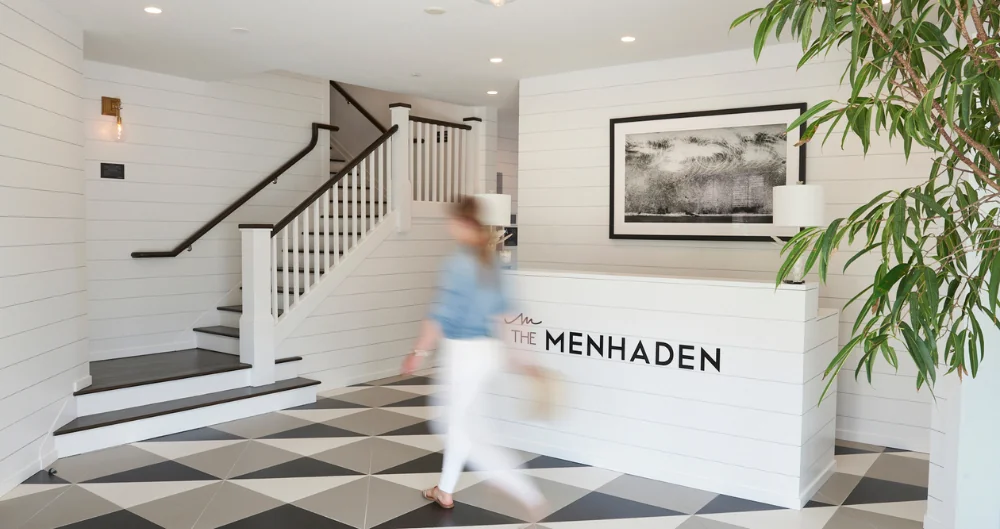 Front desk area at the Menhaden