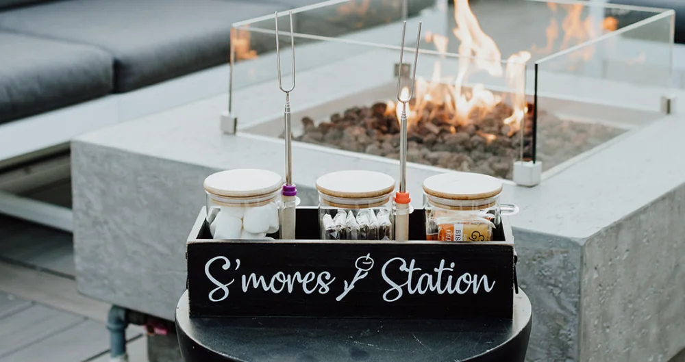 S'mores Station by the fire pit at the Menhaden